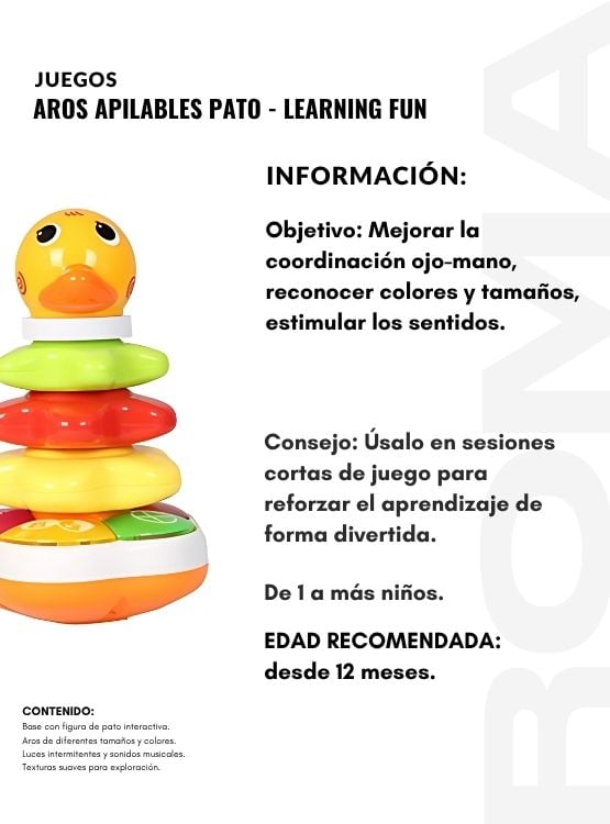 AROS APILABLES PATO LEARNING FUN - JUEGO DIDÁTICO - 2