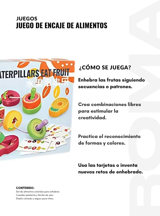 JUEGO DE ENCAJE ALIMENTOS JUEGO DIDÁCTICO - 3