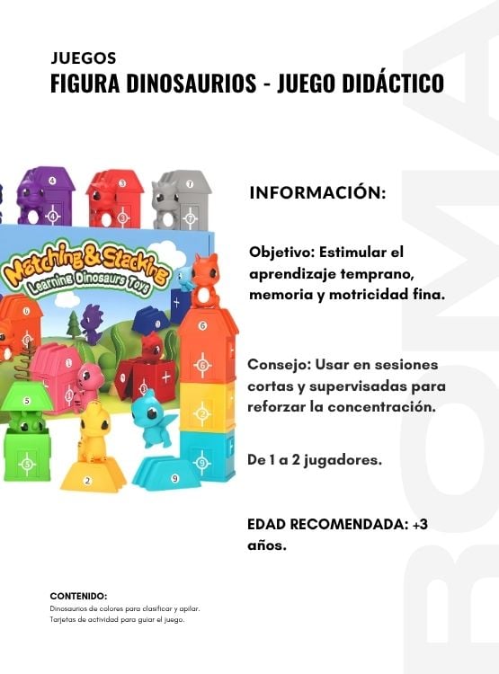 FIGURA DINOSAURIOS JUEGO DIDÁCTICO - 2
