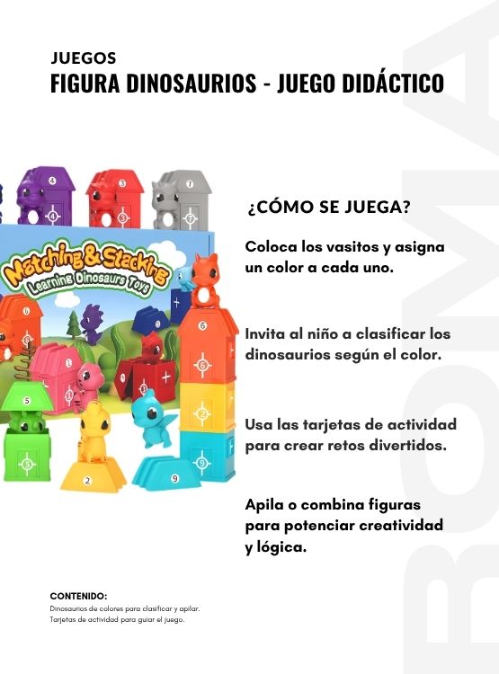 FIGURA DINOSAURIOS JUEGO DIDÁCTICO - 3