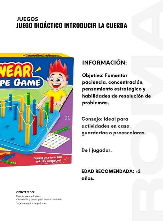 JUEGO DIDÁCTICO INTRODUCIR LA CUERDA CON CLAVITOS - 2