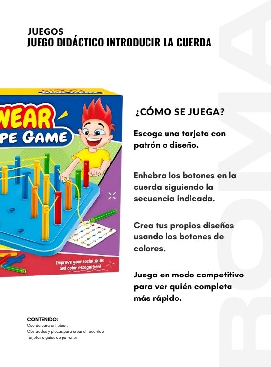 JUEGO DIDÁCTICO INTRODUCIR LA CUERDA CON CLAVITOS - 3