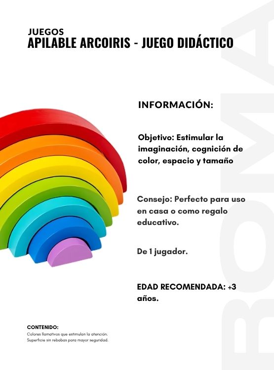 JUEGO APILABLE ARCOIRIS JUEGO DIDÁCTICO - 2