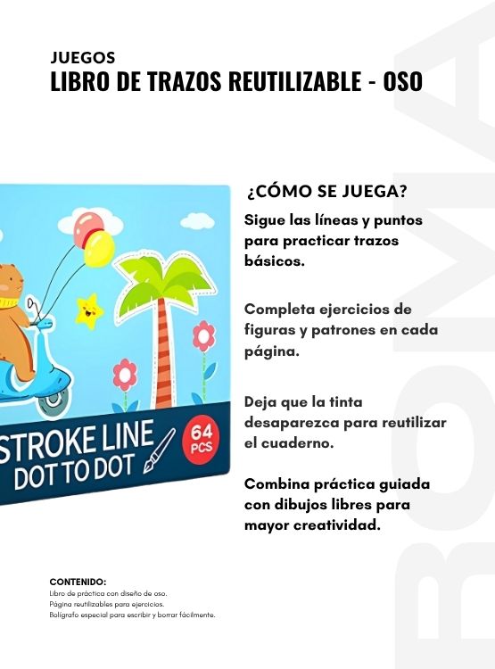 LIBRO DE TRAZOS REUTILIZABLE OSO - 3