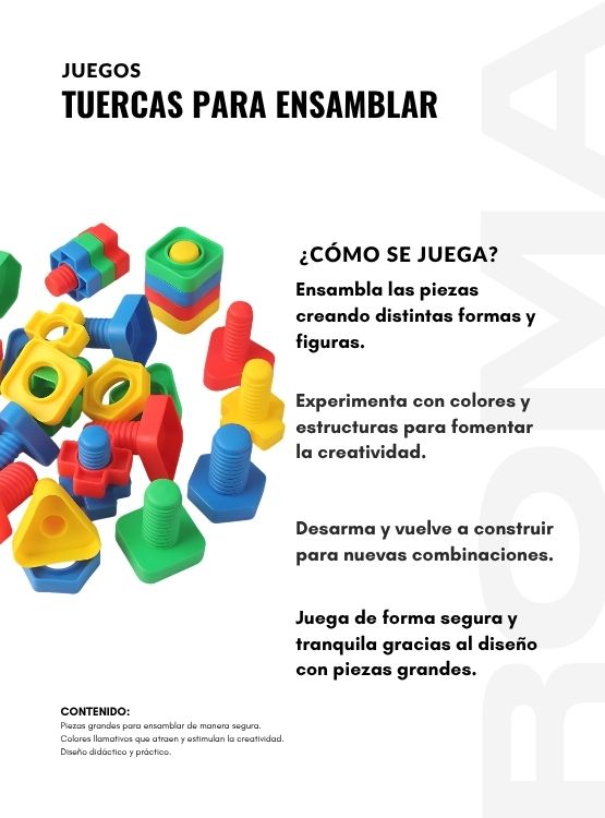 TUERCAS PARA ENSAMBLAR JUEGO DIDÁCTICO - 3