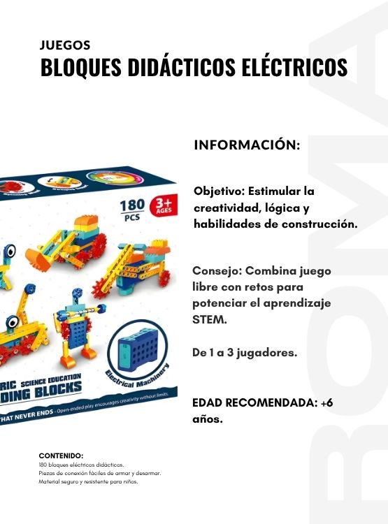 BLOQUES DIDÁCTICOS ELÉCTRICOS 180 PIEZAS JUEGO DIDÁCTICO - 2