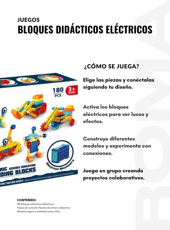 BLOQUES DIDÁCTICOS ELÉCTRICOS 180 PIEZAS JUEGO DIDÁCTICO - 3