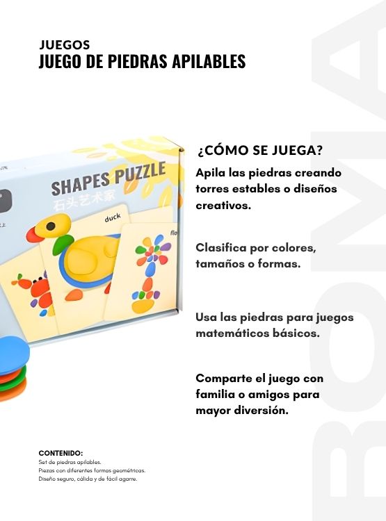 JUEGO DE PIEDRAS APILABLES JUEGO DIDÁCTICO - 3