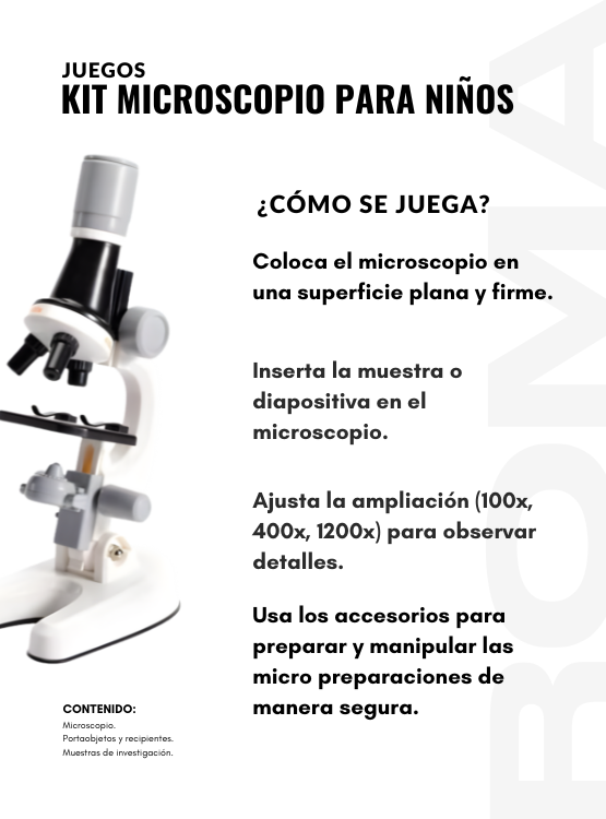 KIT MICROSCOPIO PARA NIÑOS - JUEGO DIDÁCTICO - 3