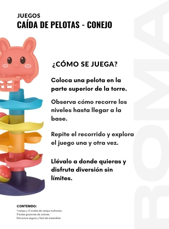 CAÍDA DE PELOTAS CONEJO 4 NIVELES- JUEGO DIDÁTICO - 3