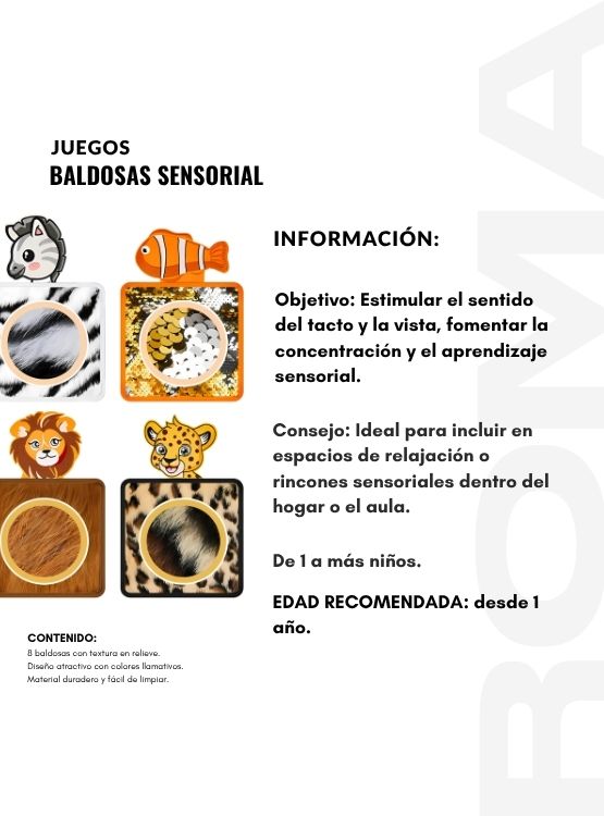 BALDOSAS SENSORIALES 8UND PARA BEBES Y NIÑOS - JUEGO DIDÁTICO - 2