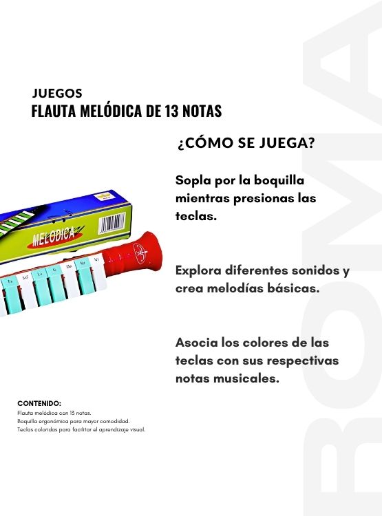 FLAUTA MELÓDICA DE 13 NOTAS - JUEGO DIDÁTICO - 3