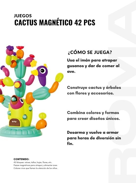 CACTUS MAGNÉTICO 42 PIEZAS JUEGO DIDÁCTICO - 3