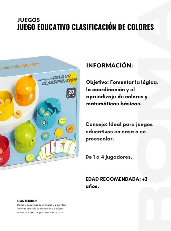 JUEGO EDUCATIVO CLASIFICACIÓN DE COLORES - 2
