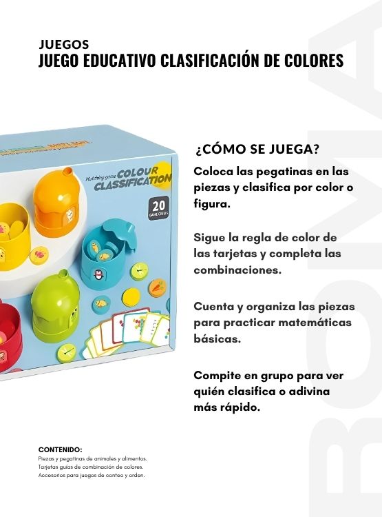 JUEGO EDUCATIVO CLASIFICACIÓN DE COLORES - 3