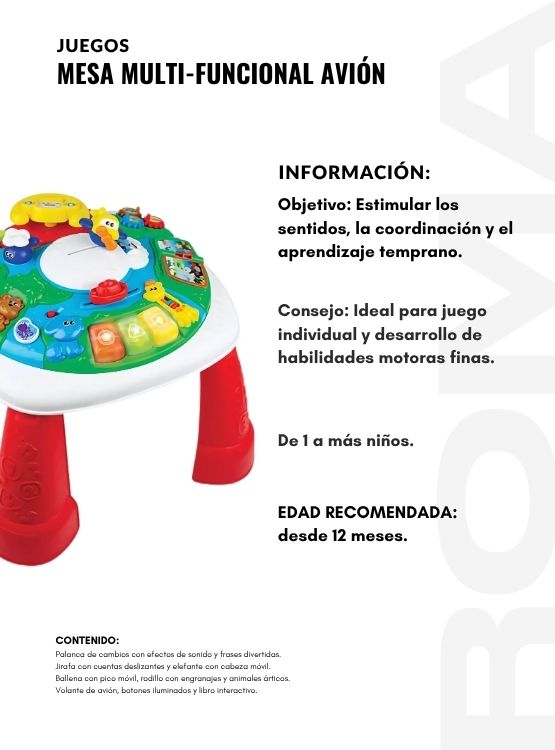 MESA MULTIFUNCIONAL AVIÓN - JUEGO DIDÁTICO - 2