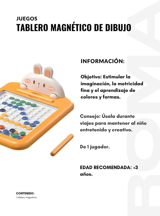 TABLERO MAGNÉTICO DE DIBUJO JUEGO DIDÁCTICO - 2