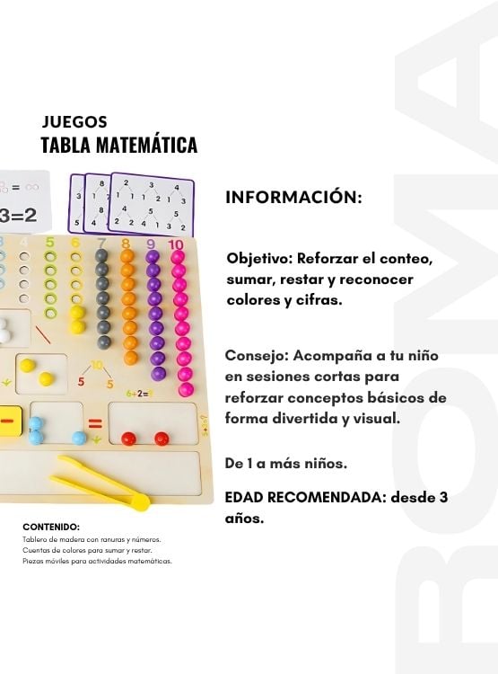 TABLA MATEMÁTICA - JUEGO EDUCATIVO - 2