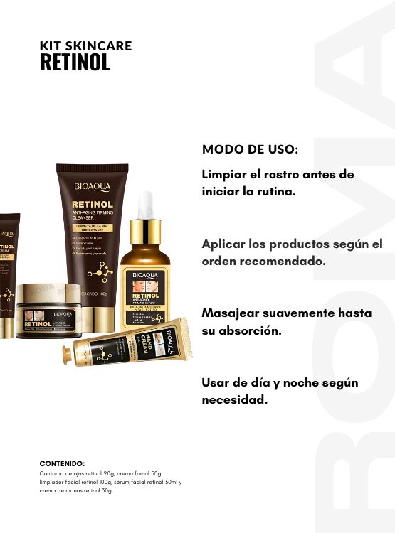 KIT SKINCARE RETINOL 5 PZS BIOAQUA - 3