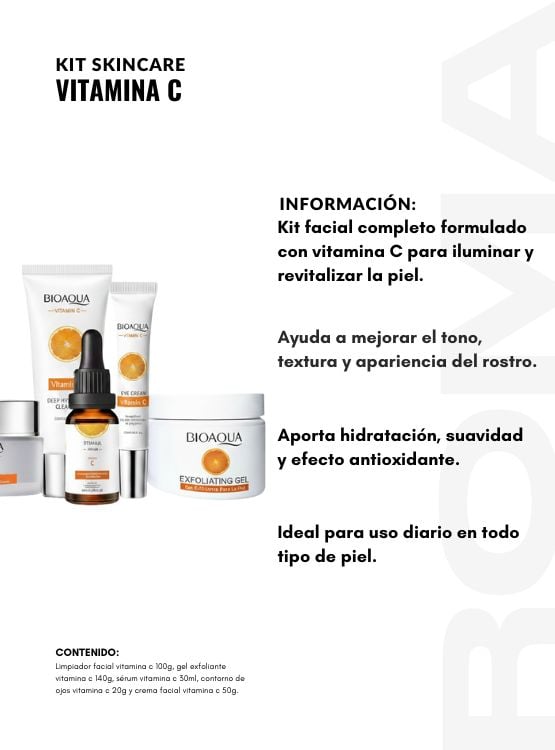 KIT SKINCARE VITAMINA C 5 PZS BIOAQUA - 2