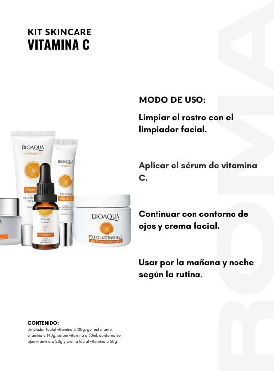 KIT SKINCARE VITAMINA C 5 PZS BIOAQUA - 3