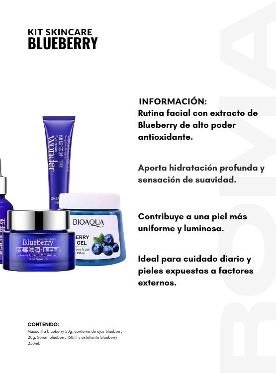 KIT SKINCARE BLUEBERRY 4 PZS BIOAQUA - 2