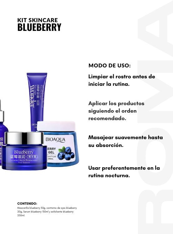 KIT SKINCARE BLUEBERRY 4 PZS BIOAQUA - 3
