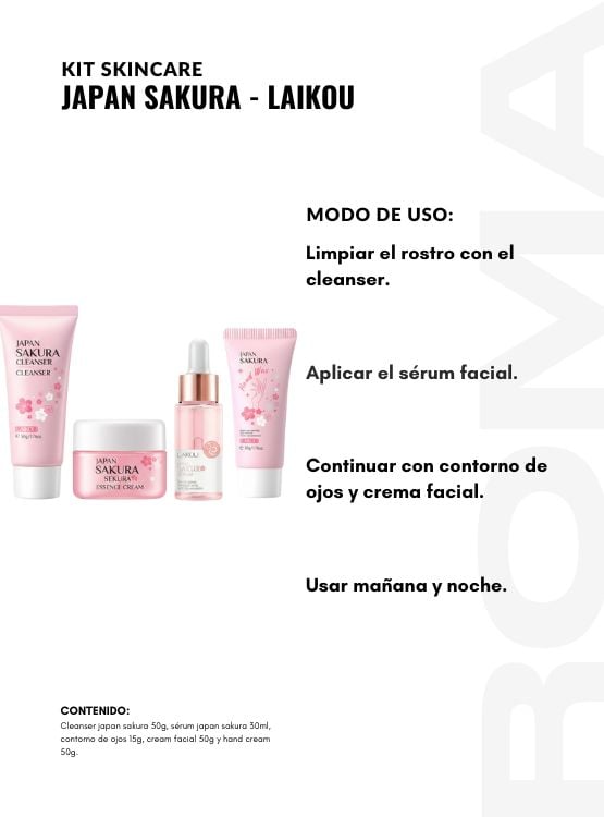 KIT SKINCARE JAPAN SAKURA 5 PZS LAIKOU - 3