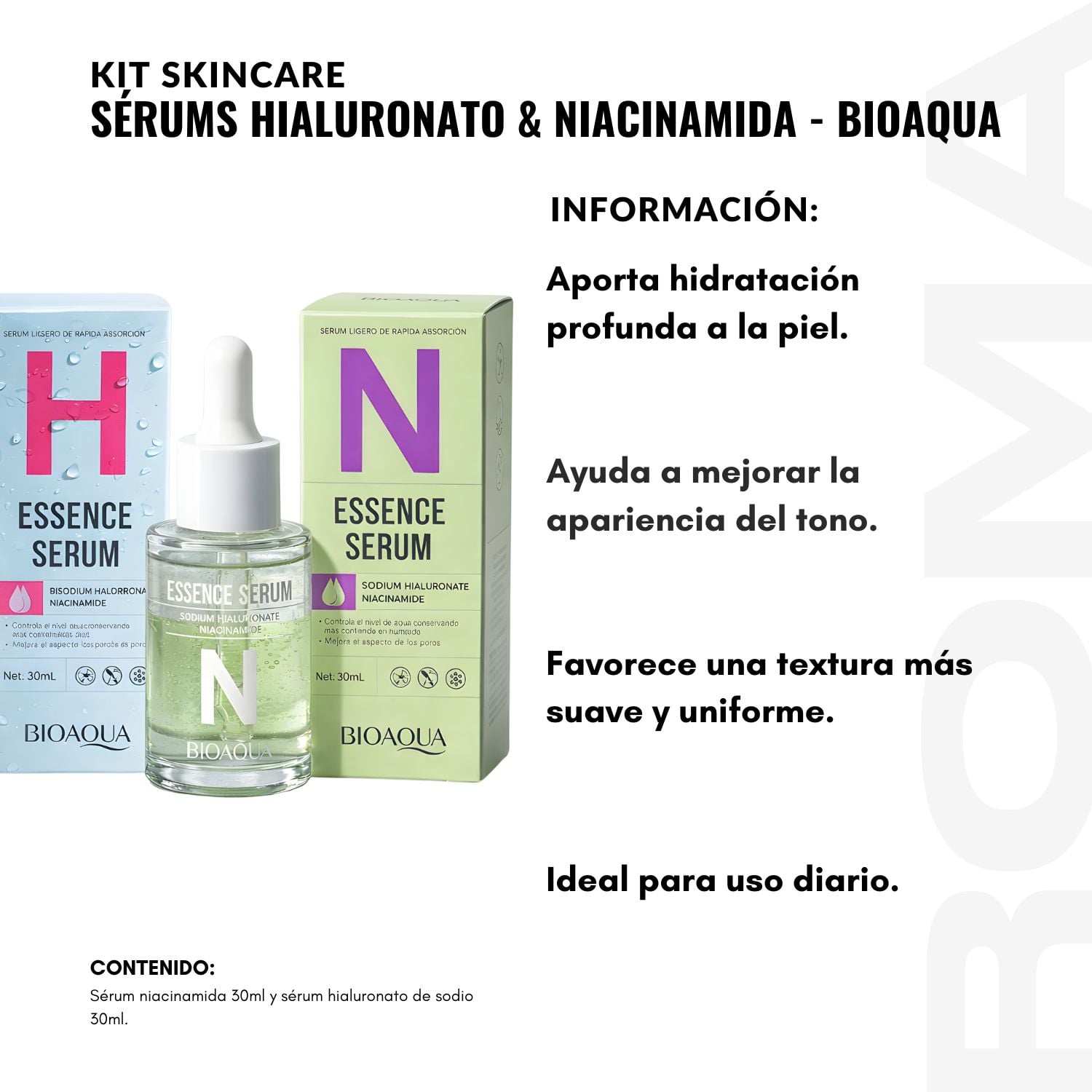 KIT SÉRUMS HIALURONATO Y NIACINAMIDA BIOAQUA - 2