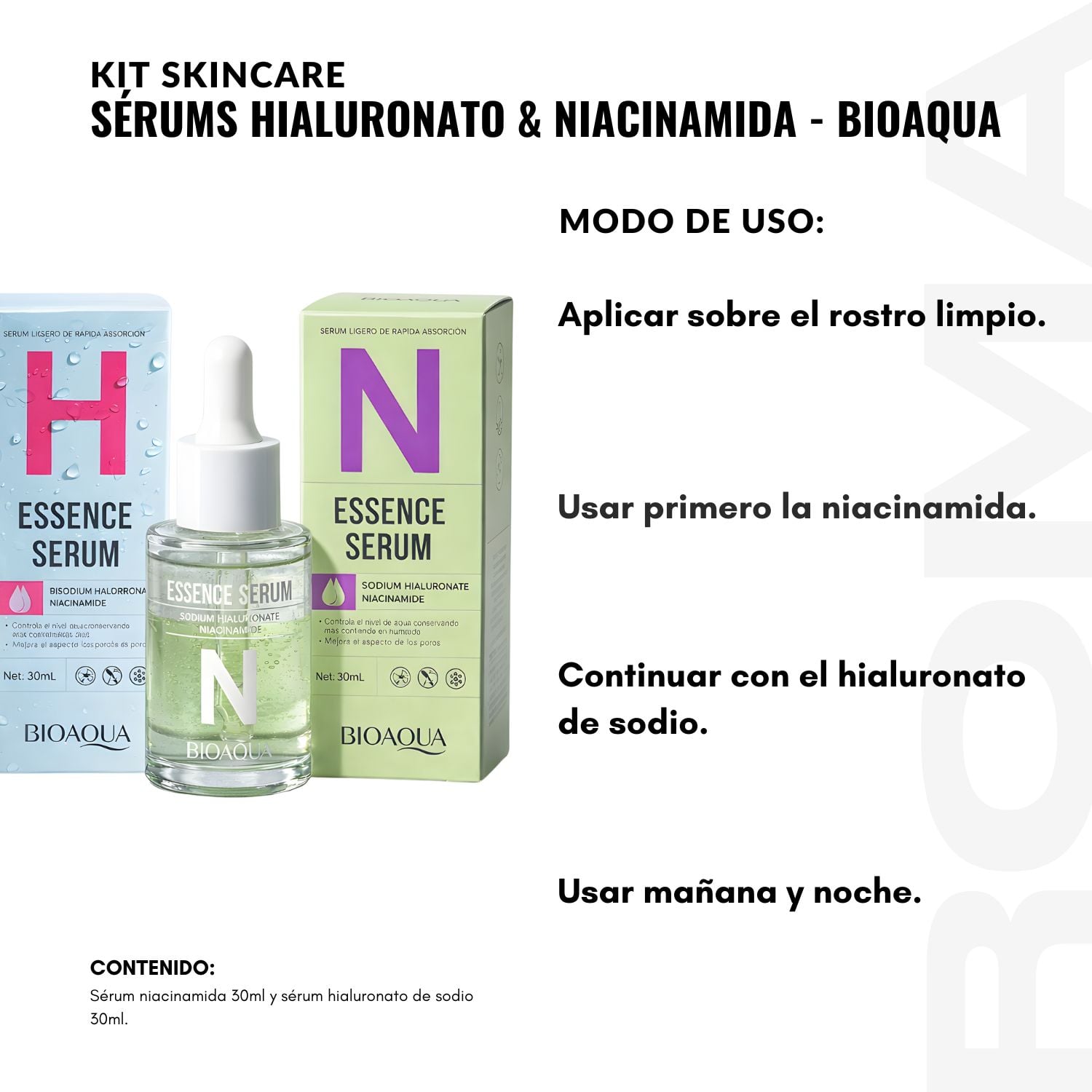 KIT SÉRUMS HIALURONATO Y NIACINAMIDA BIOAQUA - 3