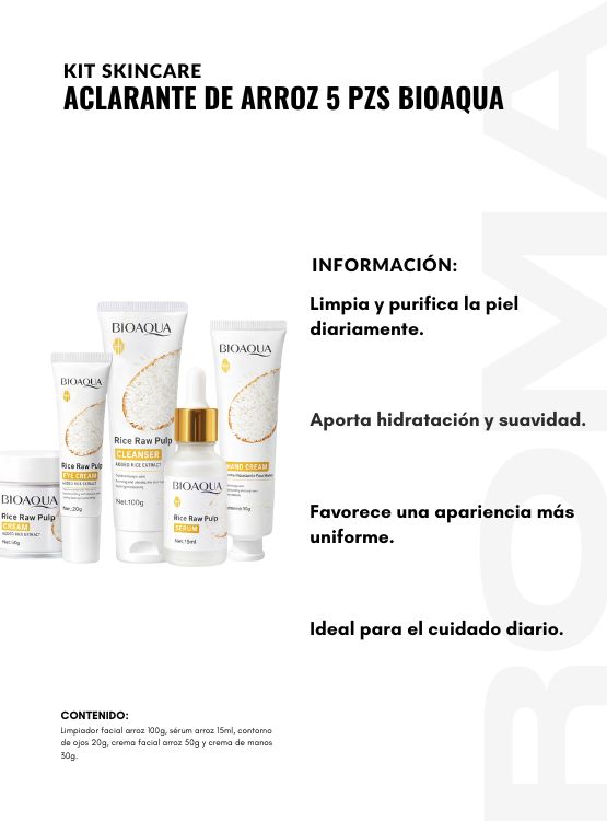 KIT ACLARANTE DE ARROZ 5PZS BIOAQUA - 2
