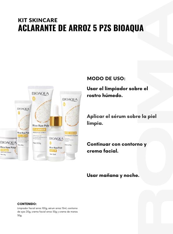KIT ACLARANTE DE ARROZ 5PZS BIOAQUA - 3