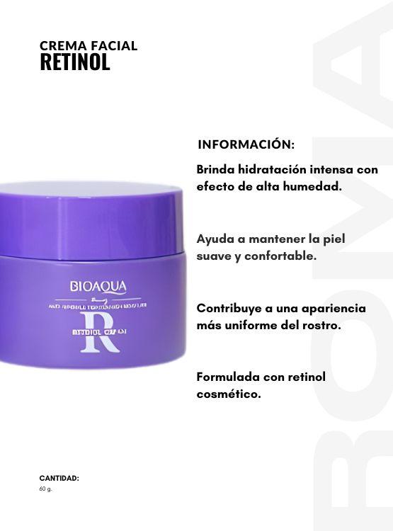 CREMA FACIAL DE RETINOL LILA 60G BIOAQUA - 2