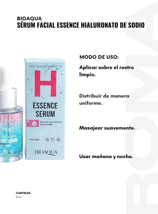 SÉRUM FACIAL ESSENCE HIALURONATO DE SODIO 30ML BIOAQUA - 3