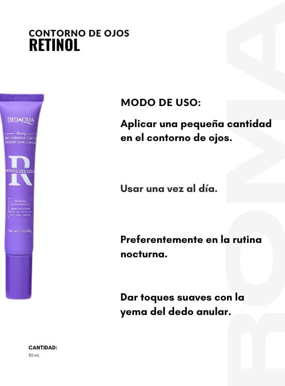 CONTORNO DE OJOS RETINOL LILA 20G BIOAQUA - 3