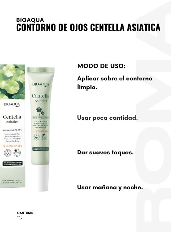 CONTORNO DE OJOS CENTELLA ASIATICA 20G BIOAQUA - 3