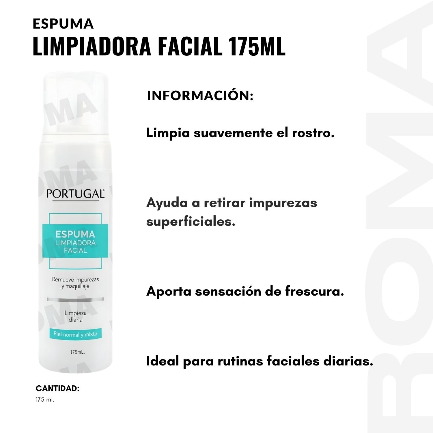 ESPUMA LIMPIADORA FACIAL 175ML PORTUGAL - 2