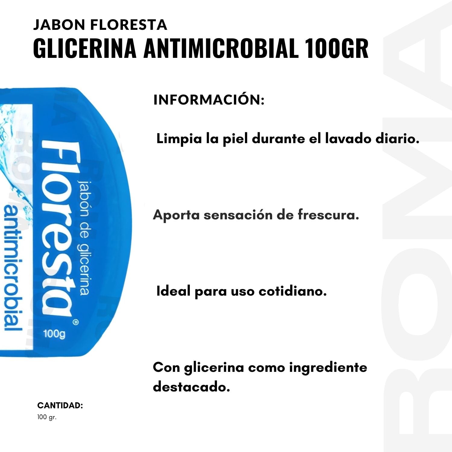 PACK 2 JABÓN CON GLICERINA ANTIMICROBIAL 100G FLORESTA - 2
