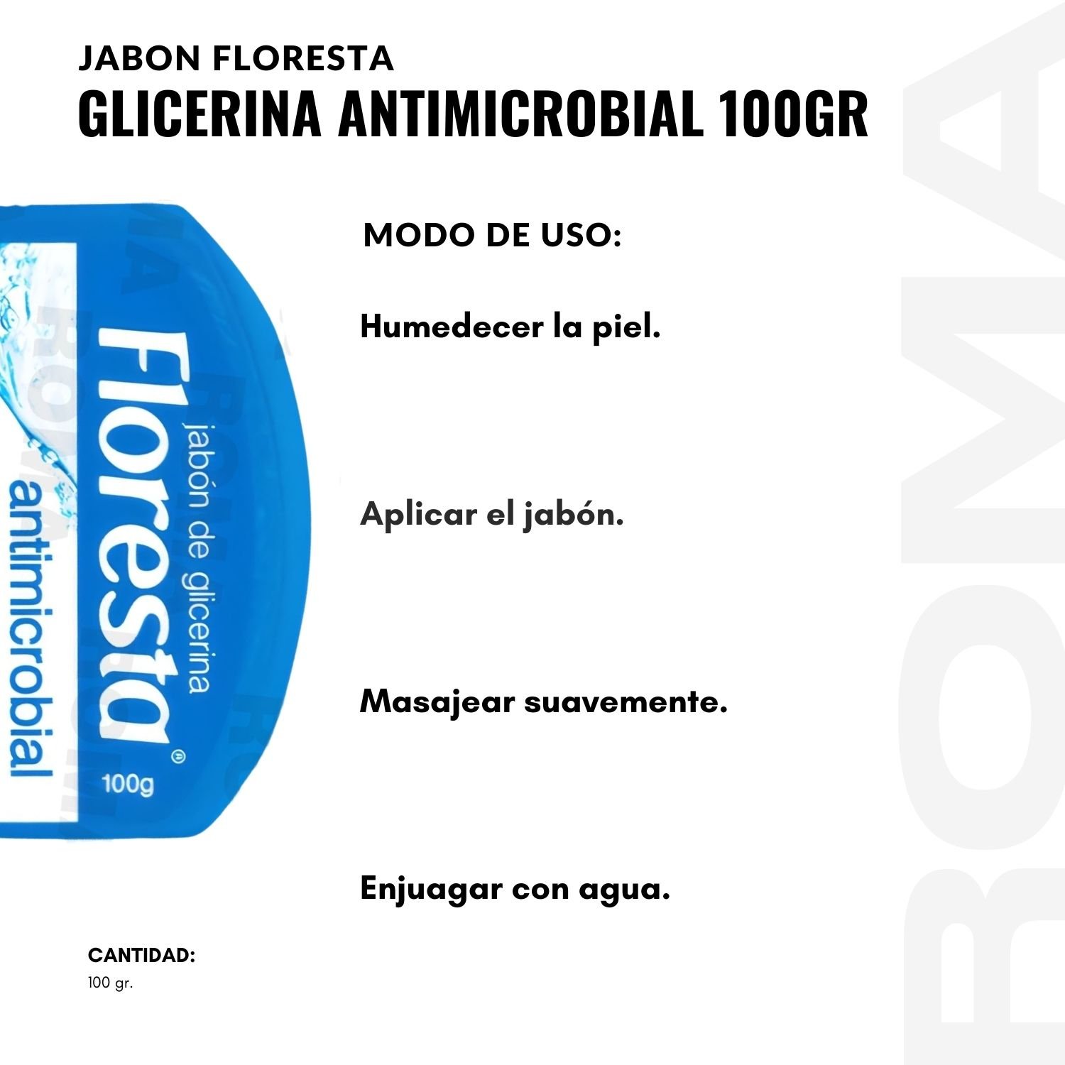 PACK 2 JABÓN CON GLICERINA ANTIMICROBIAL 100G FLORESTA - 3