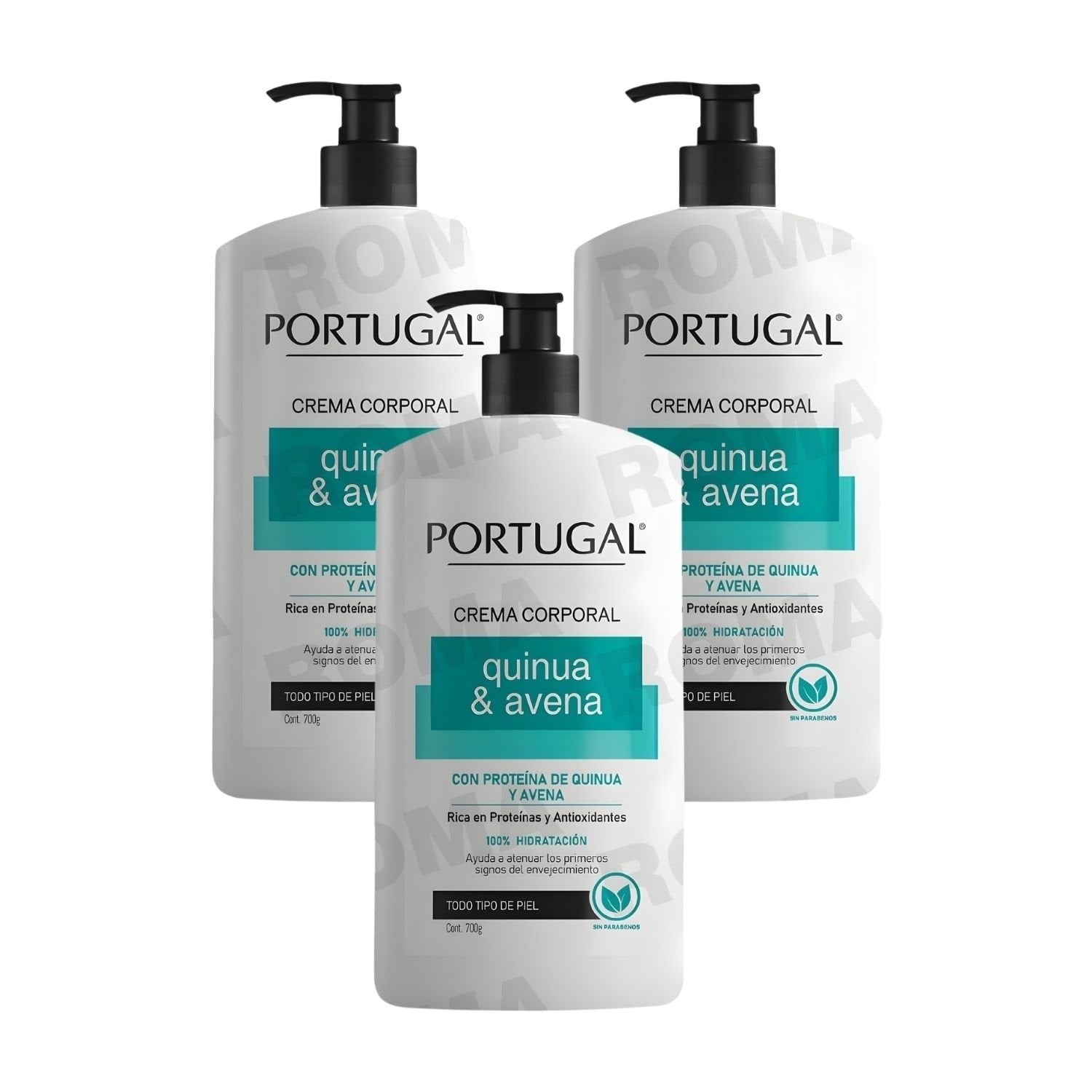 PACK 3 QUINUA Y AVENA CREMA CORPORAL 700G PORTUGAL - 1