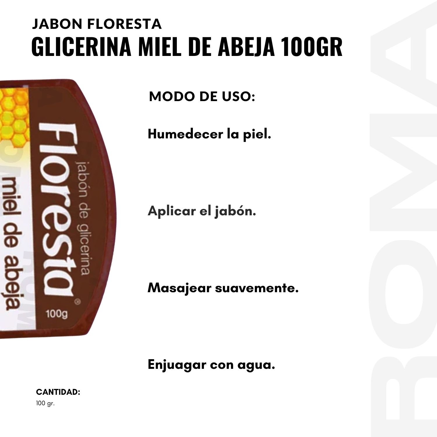 PACK 2 JABÓN CON GLICERINA MIEL DE ABEJA 100G FLORESTA - 3