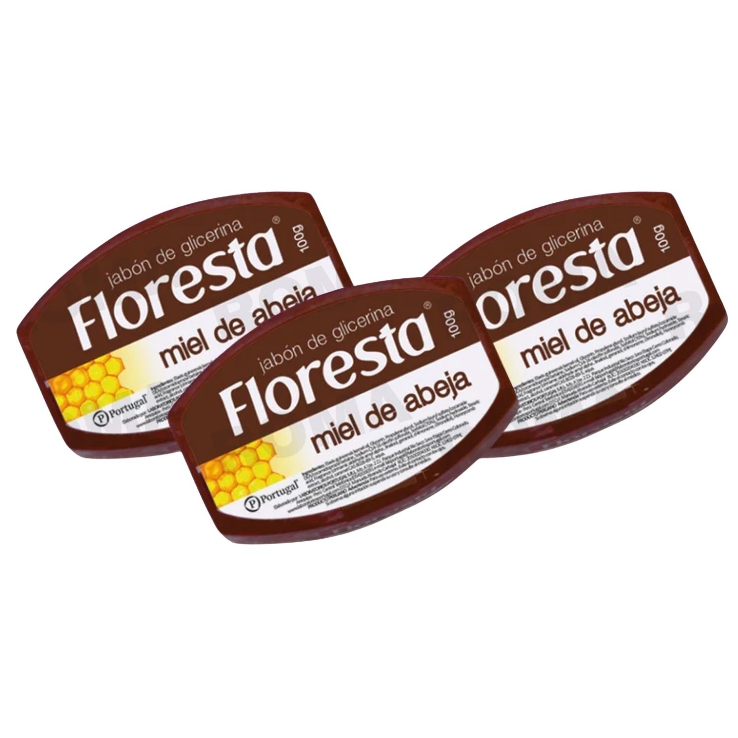 PACK 3 JABÓN CON GLICERINA MIEL DE ABEJA 100G FLORESTA - 1