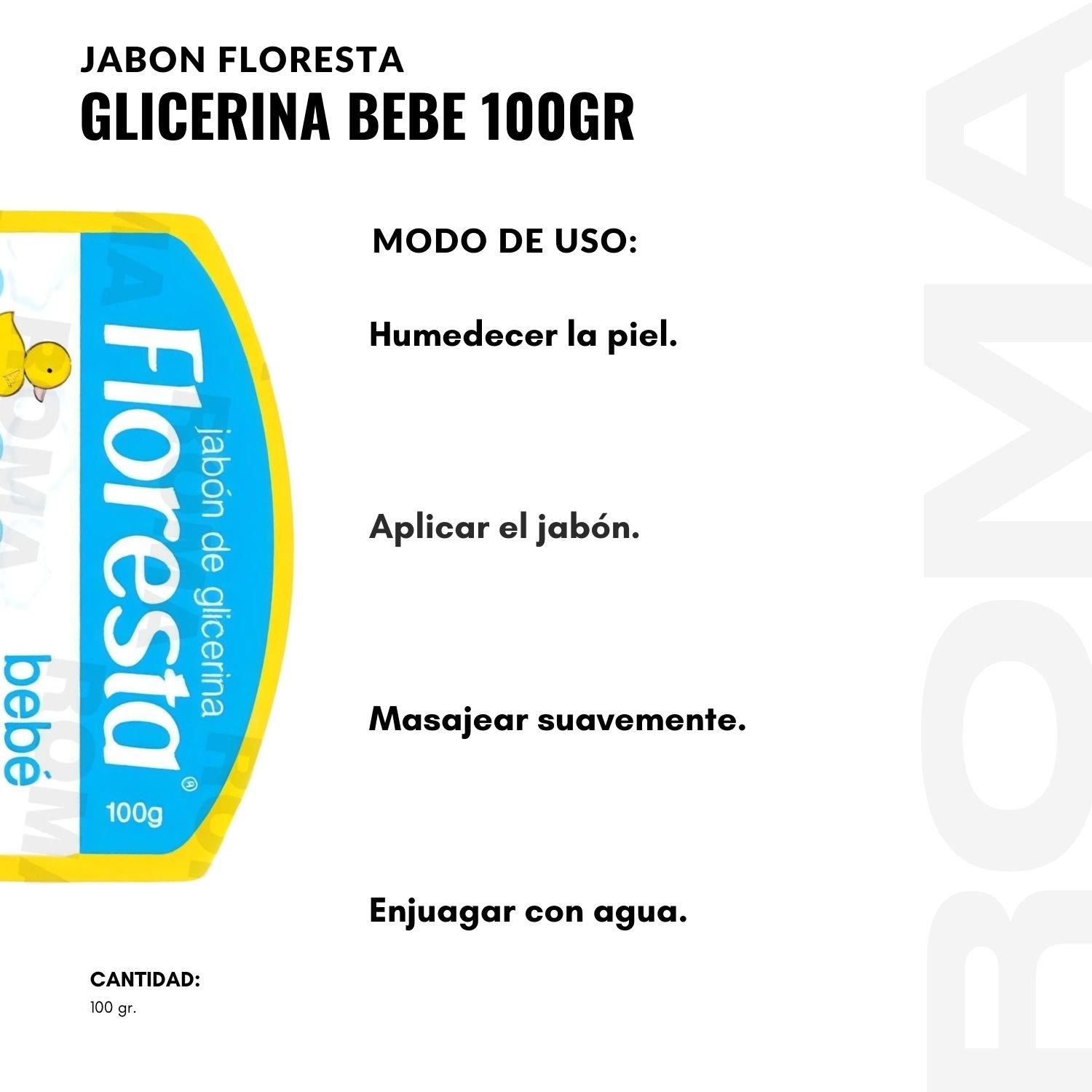 PACK 3 JABÓN CON GLICERINA BEBE 100G FLORESTA - 3