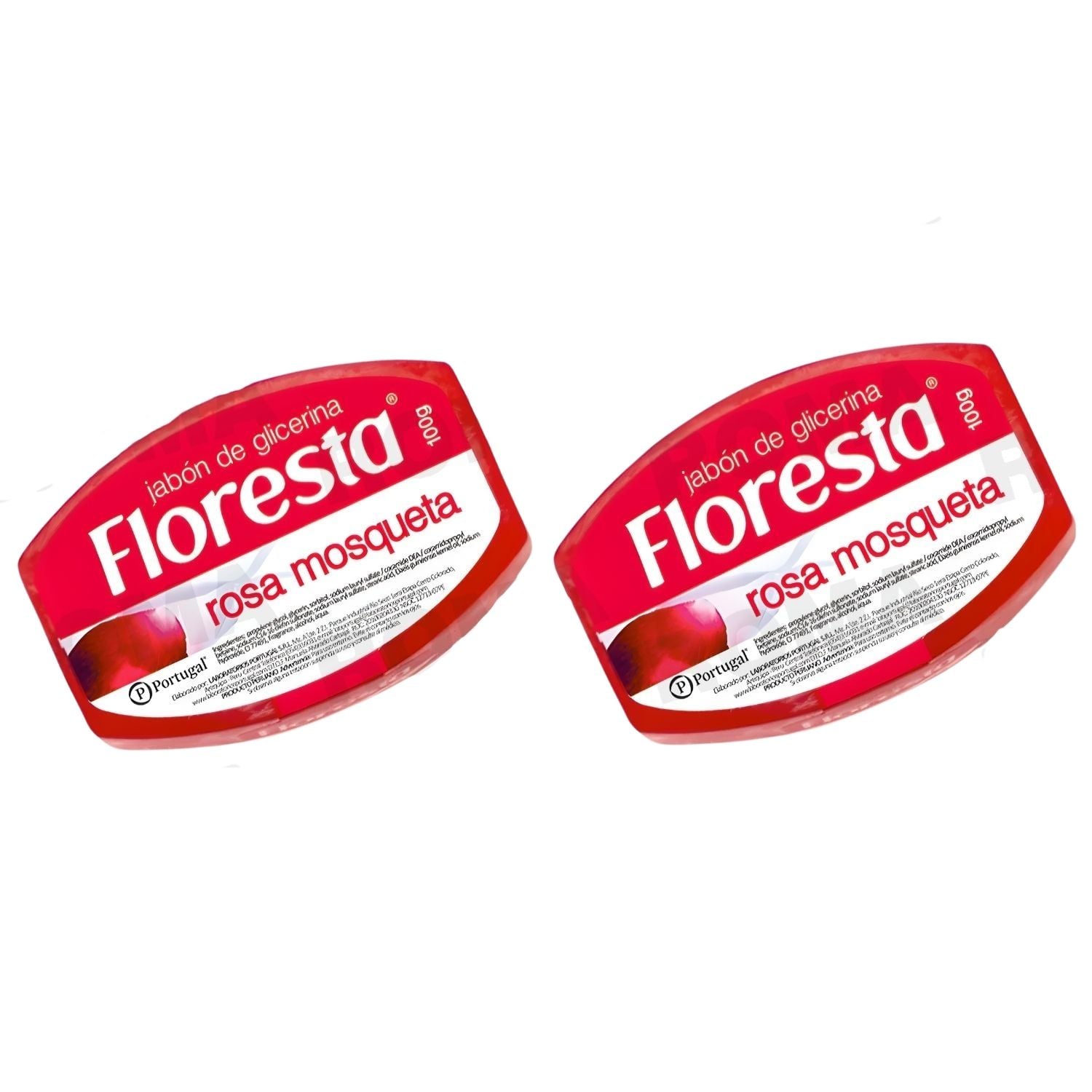 PACK 2 JABÓN CON GLICERINA ROSA MOSQUETA 100G FLORESTA - 1