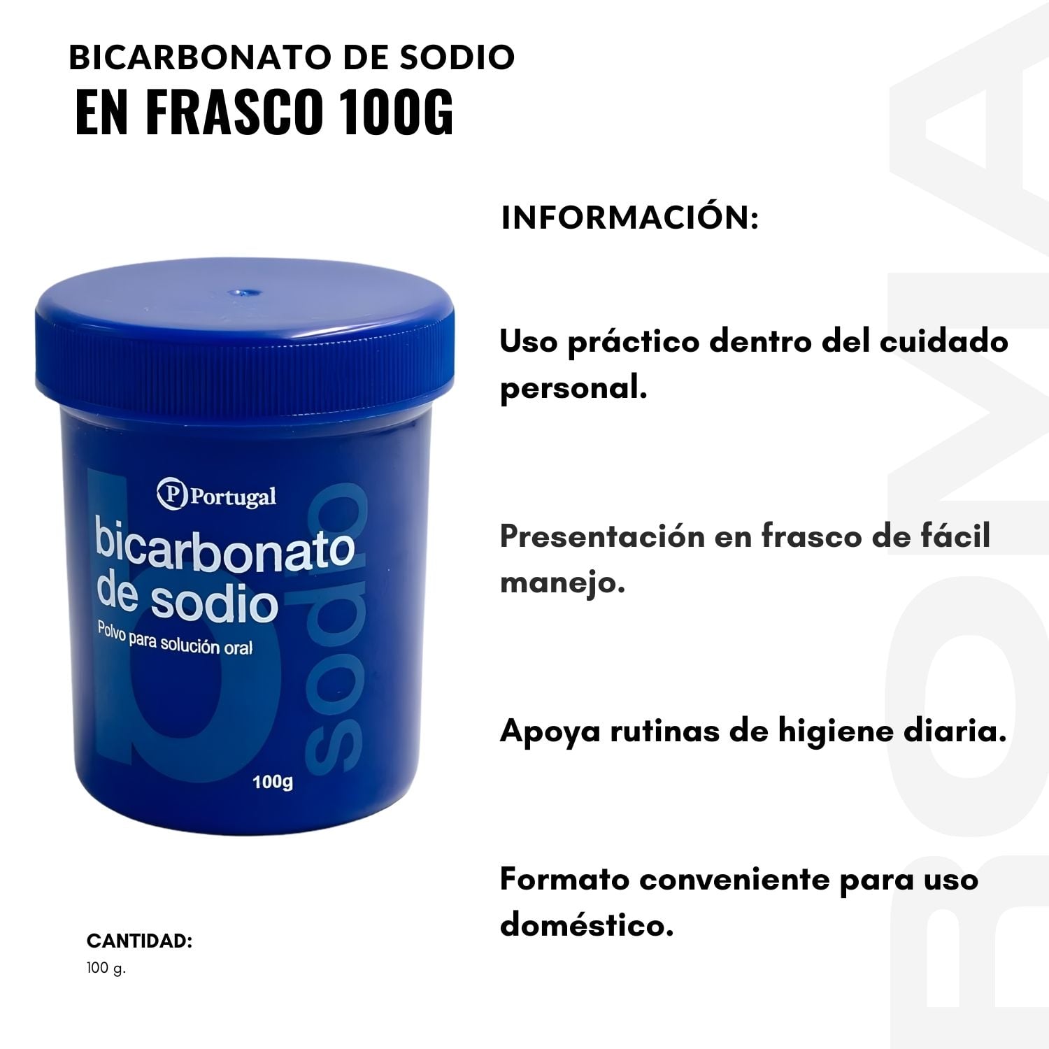 PACK 3 BICARBONATO DE SODIO EN FRASCO 100G PORTUGAL - 2