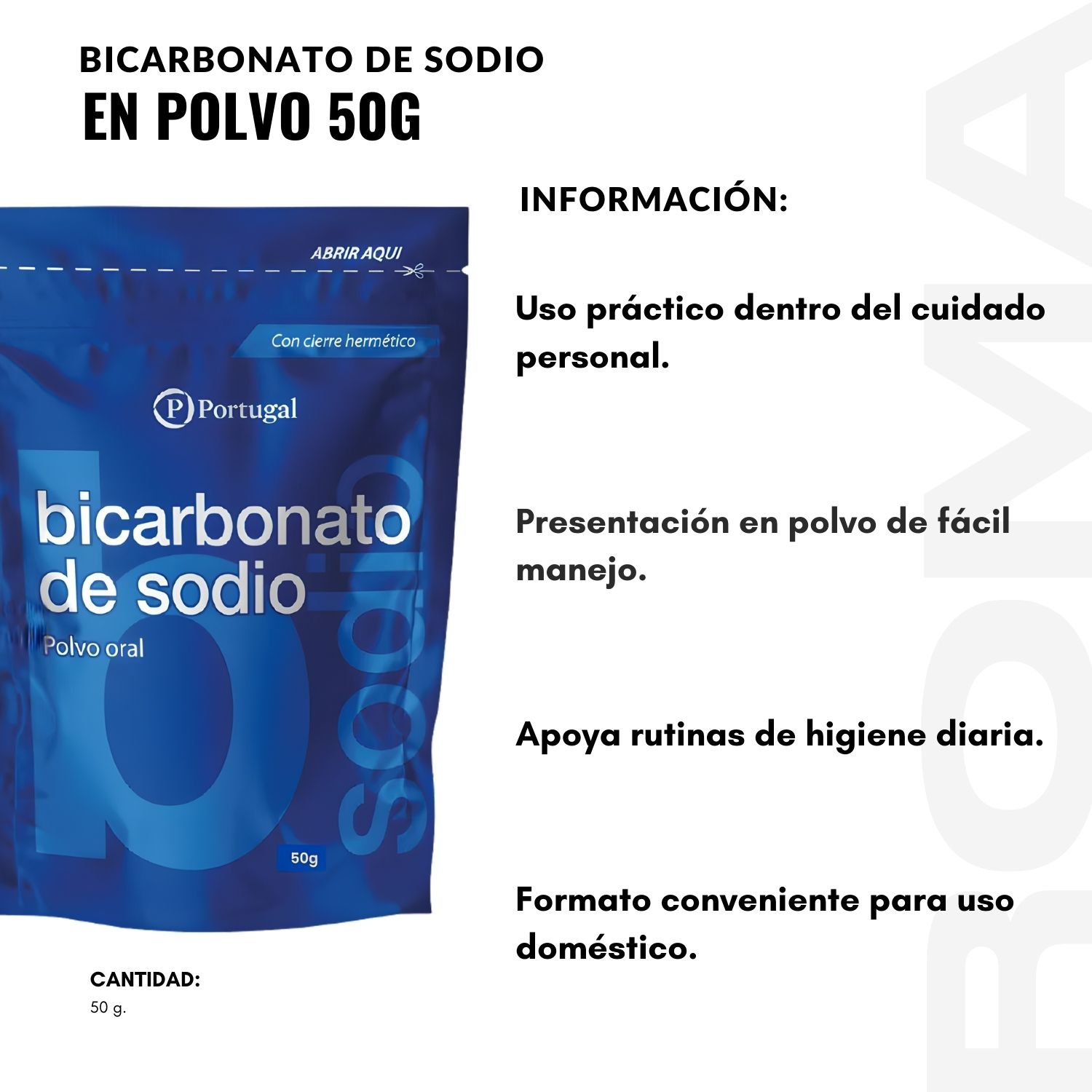 PACK 2 BICARBONATO DE SODIO EN POLVO 50G PORTUGAL - 2