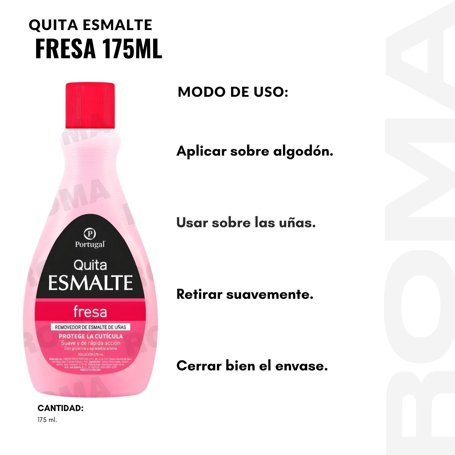 PACK 2 QUITA ESMALTE FRESA PORTUGAL 175ML - 3