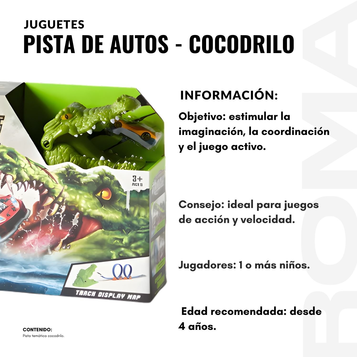 JUGUETE PISTA DE AUTOS COCODRILO - 2