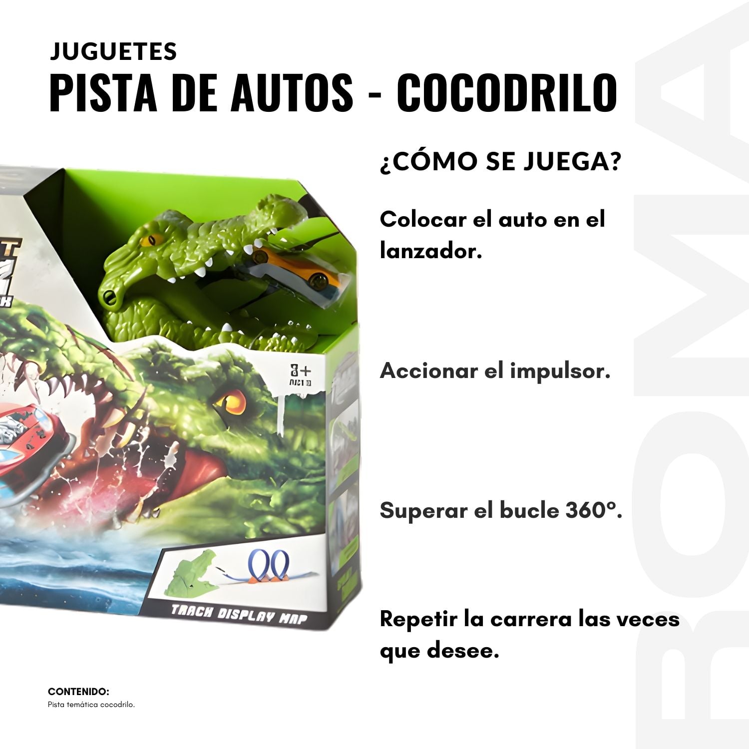 JUGUETE PISTA DE AUTOS COCODRILO - 3