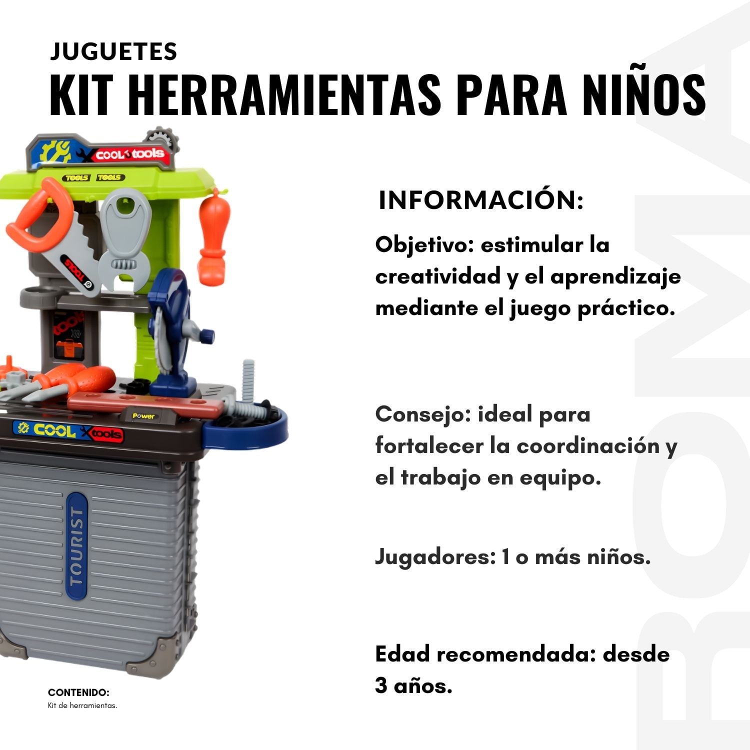 JUGUETE KIT DE HERRAMIENTAS PARA NIÑOS - 2